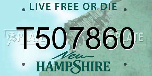 T507860 New Hampshire License Plate