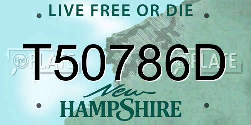 T50786D New Hampshire License Plate
