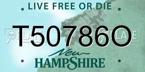 T50786O New Hampshire License Plate