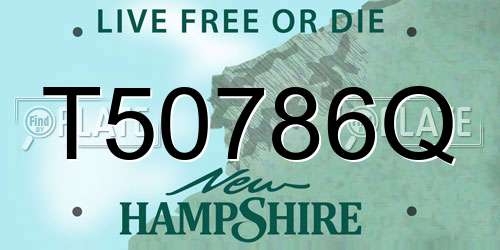 T50786Q New Hampshire License Plate