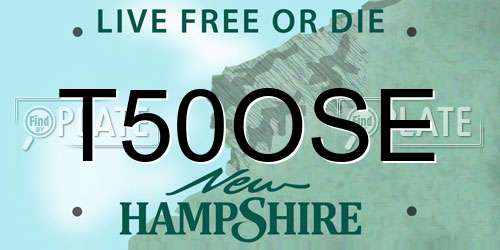 T50OSE New Hampshire License Plate