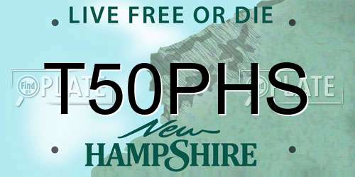 T50PHS New Hampshire License Plate