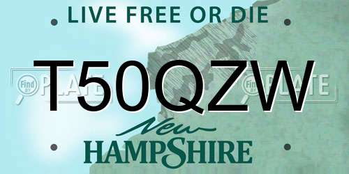 T50QZW New Hampshire License Plate