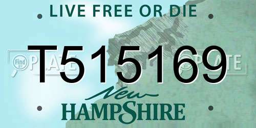 T515169 New Hampshire License Plate
