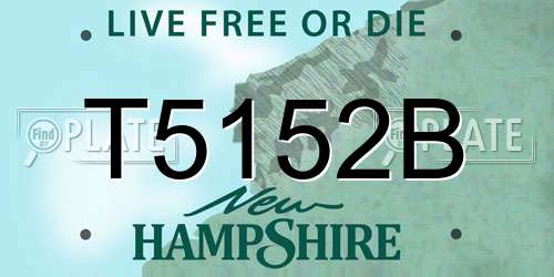 T5152B New Hampshire License Plate