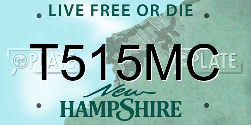 T515MC New Hampshire License Plate