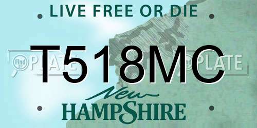 T518MC New Hampshire License Plate