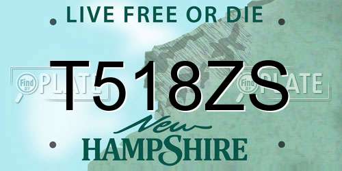 T518ZS New Hampshire License Plate