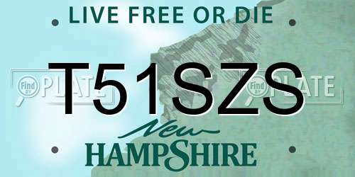 T51SZS New Hampshire License Plate