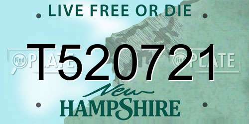 T520721 New Hampshire License Plate