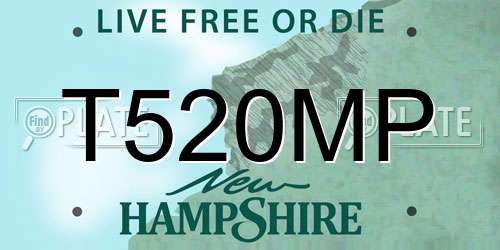 T520MP New Hampshire License Plate