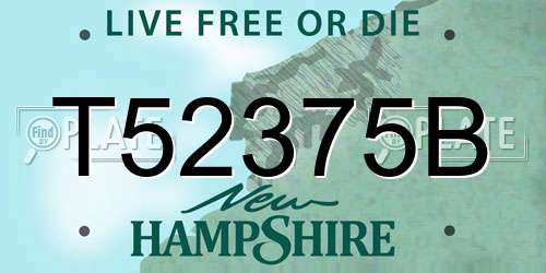 T52375B New Hampshire License Plate