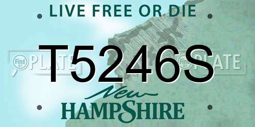 T5246S New Hampshire License Plate