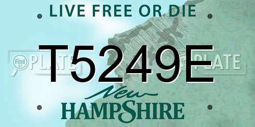 T5249E New Hampshire License Plate