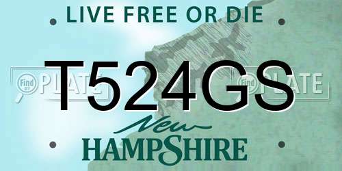 T524GS New Hampshire License Plate