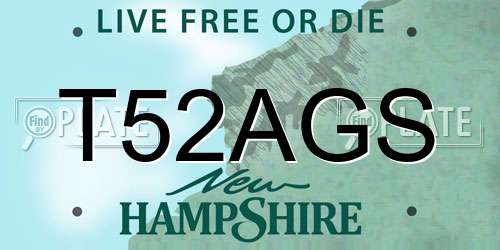 T52AGS New Hampshire License Plate