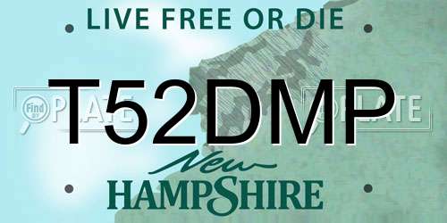T52DMP New Hampshire License Plate