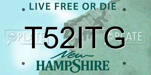 T52ITG New Hampshire License Plate