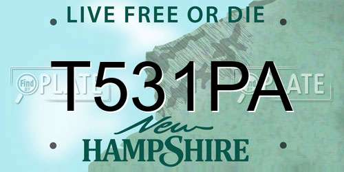 T531PA New Hampshire License Plate