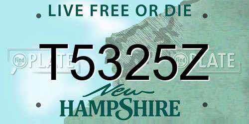 T5325Z New Hampshire License Plate