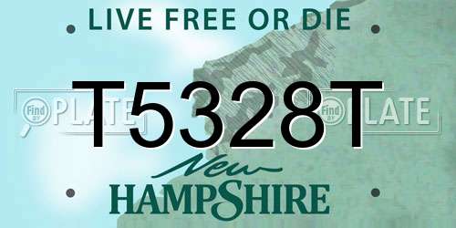 T5328T New Hampshire License Plate