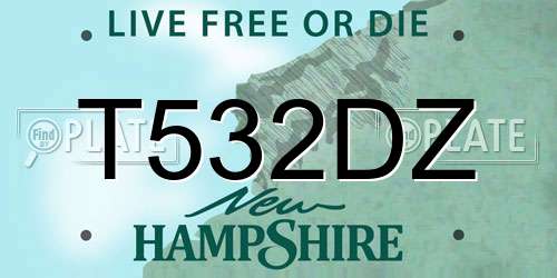 T532DZ New Hampshire License Plate