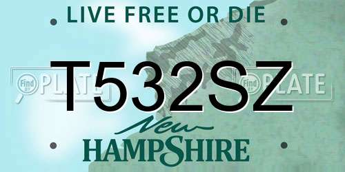 T532SZ New Hampshire License Plate
