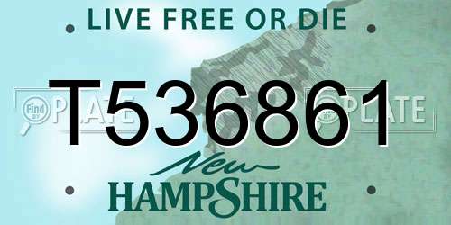 T536861 New Hampshire License Plate