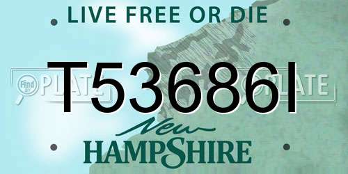 T53686I New Hampshire License Plate