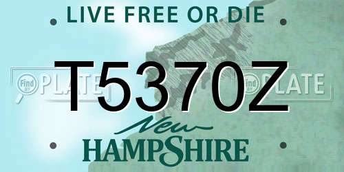 T5370Z New Hampshire License Plate
