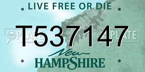 T537147 New Hampshire License Plate