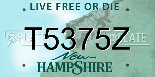 T5375Z New Hampshire License Plate