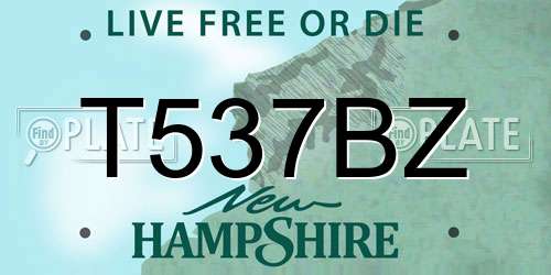 T537BZ New Hampshire License Plate