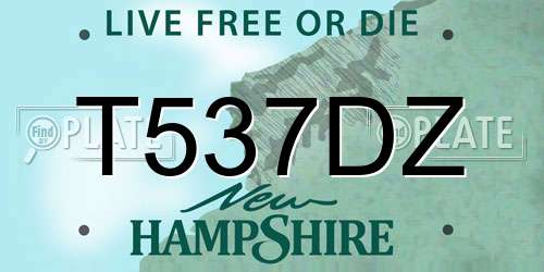 T537DZ New Hampshire License Plate