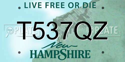 T537QZ New Hampshire License Plate