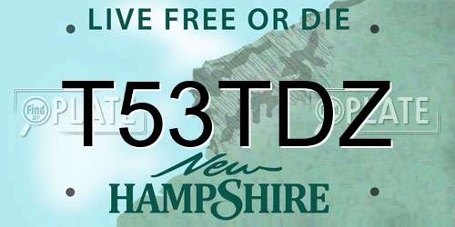 T53TDZ New Hampshire License Plate