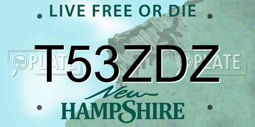 T53ZDZ New Hampshire License Plate