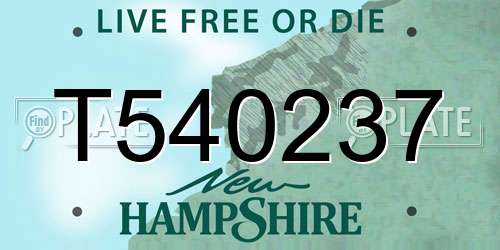 T540237 New Hampshire License Plate