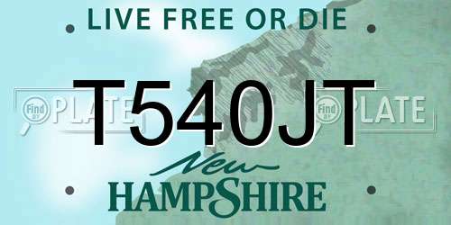 T540JT New Hampshire License Plate