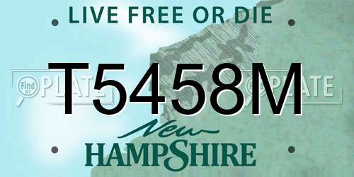 T5458M New Hampshire License Plate