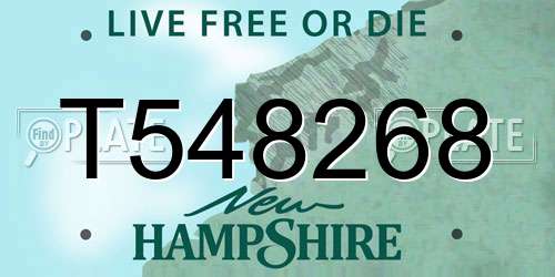 T548268 New Hampshire License Plate