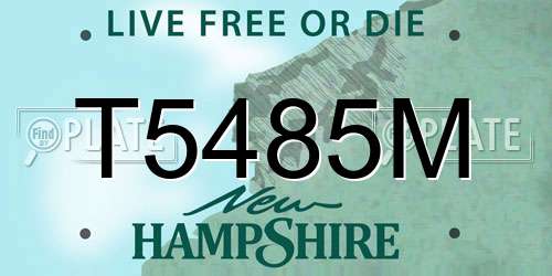 T5485M New Hampshire License Plate