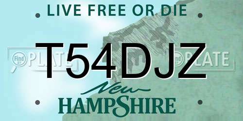 T54DJZ New Hampshire License Plate