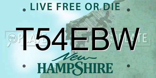 T54EBW New Hampshire License Plate