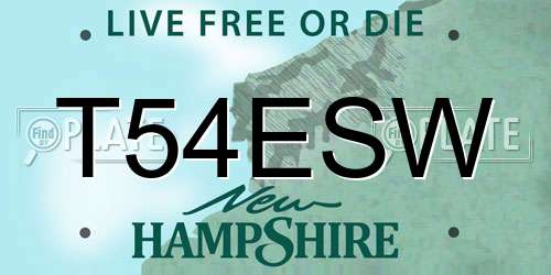 T54ESW New Hampshire License Plate