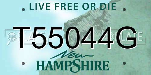 T55044G New Hampshire License Plate