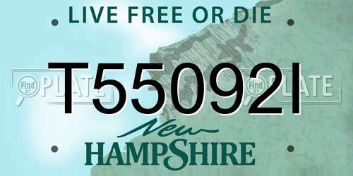 T55092I New Hampshire License Plate