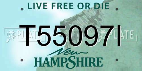 T55097I New Hampshire License Plate