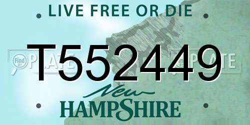 T552449 New Hampshire License Plate