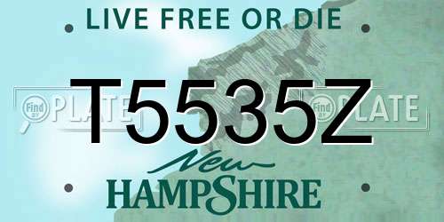T5535Z New Hampshire License Plate